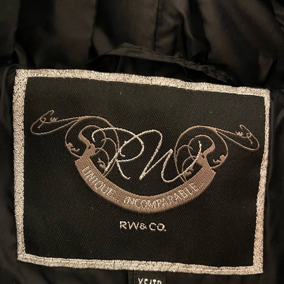 RW&CO. - Black Down Filled Coat - Size X-Small - Picture 4 of 6